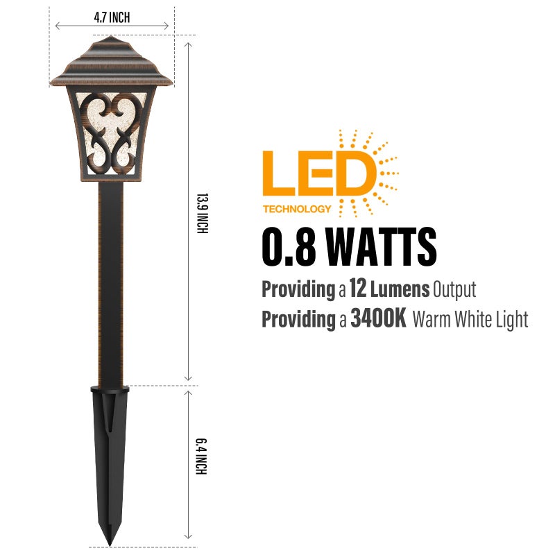 Malibu C Malibu Lights Outdoor Low Voltage Landscape Path Lights LED Garden Pathway Light 0.8W Warm White Lights for Lawn, Yard, Patio 8405-9112-01 - Image 2